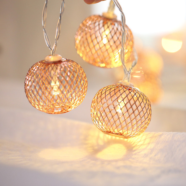 50 Led Fairy Gold Lantern Ball Battery Plug String Lights Luminaria 5m LED Decoration For Christmas Garland Wedding guirlande