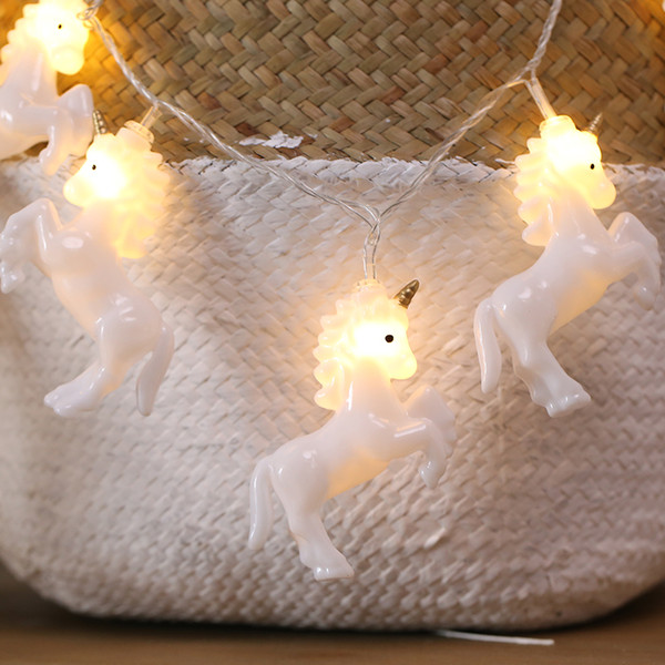 50 LED White Pink Unicorn Christmas Tree Fairy Light Led String Wedding natal Garland New Year Christmas Decorations For Home