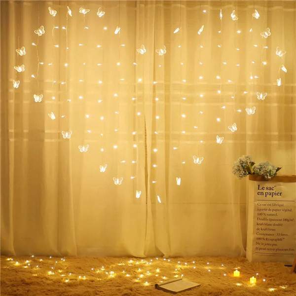 LED String Light Heart-shaped Design Fairy Curtain String Light Ananas Warm White LED Lights For Holiday Christmas Party Wedding Decoration