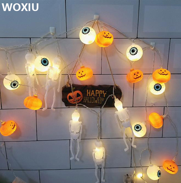 WOXIU Pumpkin Halloween Led Party Light Decor Lantern Lights Lamp Hanging String Vintage pumpkin 20 Decoration Fairy Home 2018 Skull