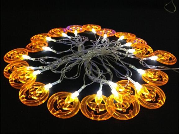 Yellow 20 LED Pumpkins LED String Light 4M Long Halloween Party House Decoration LED Light Free Shipping