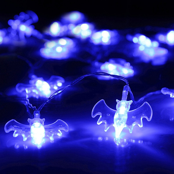 20 LEDs Waterproof Solar Powered Bat String Fairy Lighting Party Lamp for Halloween Indoor/Outdoor Decorations