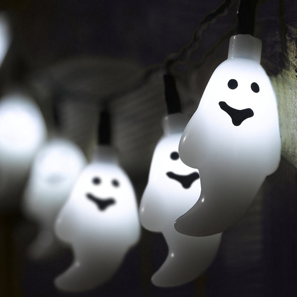 20 LEDs Waterproof Solar Powered Ghost String Fairy Lighting Party Lamp for Halloween Indoor/Outdoor Decorations