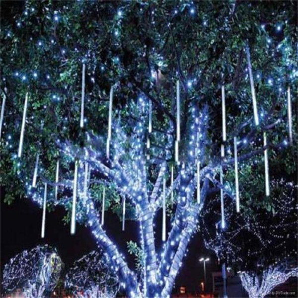 8pcs 50cm Blue White RGB Snowfall waterproof LED Meteor Shower Rain Tubes Light for Party Wedding Outdoor Decoration Christmas Holiday