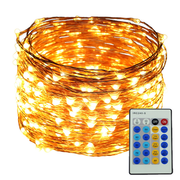 30M 99FT 300LED Outdoor String Lights Starry Fairy Copper Lights with Remo
8000
te Controller Christmas Wedding Party Holiday Decoration Lights