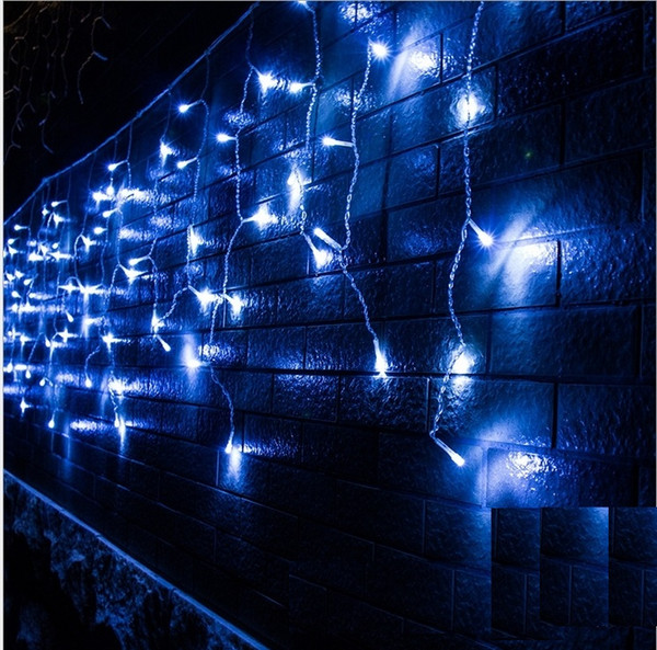 4M 120LEDs 220V 110V Curtain String Lights connector 4m*0.6m Warm White Blue Ice bar Garland LED Light Xmas Wedding Décor LT-005