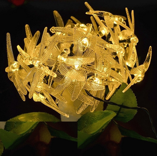 Solar Dragonfly String Lights 4.8M 20LEDs Energy-saving Garland Garden Decoration Waterproof IP65 Solar Power Party Light LT-035