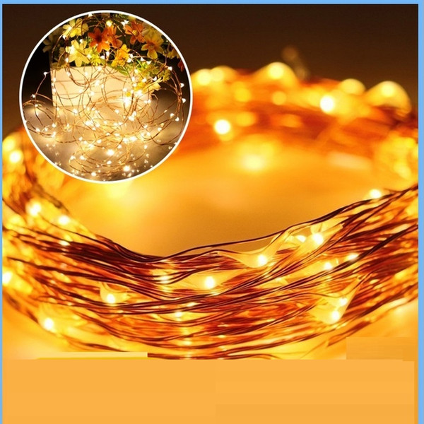 Solar Lamps Copper Wire String Patio Lights 10M 100LED Energy-saving Garland Garden Wedding Decoration Warm White LEDs Light LT-037