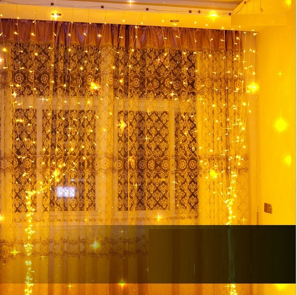 3m*3m 304led 3m*6m 608LEDs Curtain Lights Warm White LED Wedding String Light for Party Home Décor Outdoor Twinkle Controller 8 Modes LT-003