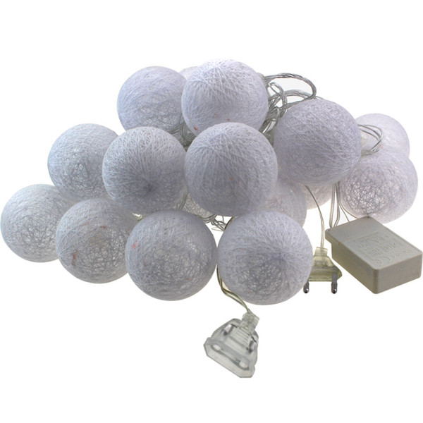 6cm outdoor cotton ball led string lights 5m 20leds fairy christmas lamp home wedding party decoration patio light AC 220v/110v