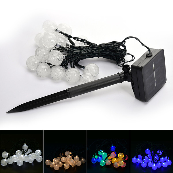 OriGlam 15ft 20 LEDs Solar Twinkling Crystal Ball String Lights Garden Window Porch Lawn Lamp for Christmas Holiday Decoration DEL_11I
