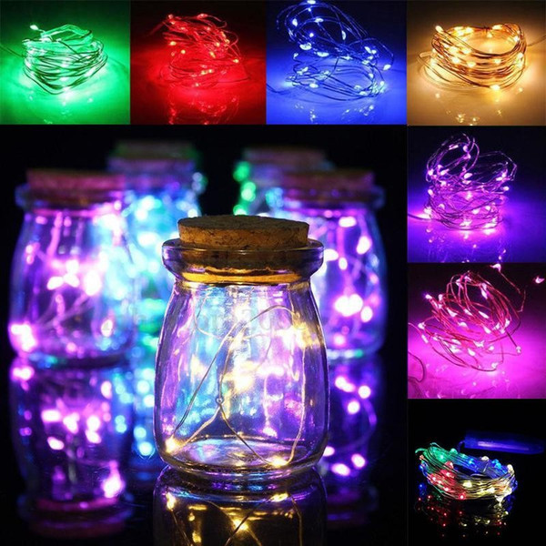 2M 20LED Fairy Lights 20 LED Micro Starry Light CR2032 Button Battery Operated Silver String For Christmas Wedding Party Decorations