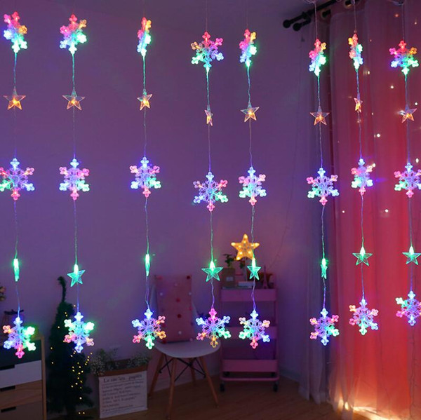 3M LED snowflake curtain light led decorative lantern room Christmas day background lights