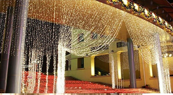 10M*8M Curtain lights christmas light 2600 led Christmas ornament lights Flash Colored Fairy wedding Decor 9 color