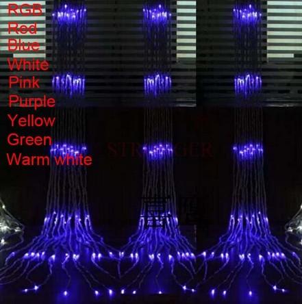 Multi (3m x 3m) Christmas Wedding Party Background Holiday Running Water Waterfall Water Flow Curtain LED Light String 336 Bulbs