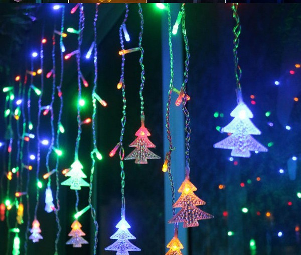 Christmas LED garland Curtains Icicle cord light 4M 100 LEDS Indoor drop LED evening garden garden Stage outdoor decorative ligh