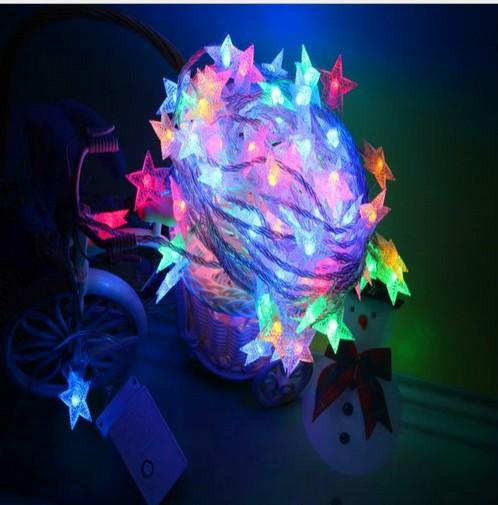 10M100led Star Lights Pentagram Light Strings Starry Party Christmas Day Garden Wedding Decoration Decorative Lantern