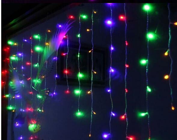 8M * 0.75M288LED male and female take waterproof curtain lights Power Plug+Display Controller+Tail Plug AC110V-250V