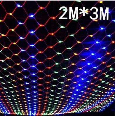 2M X3M 204 Led 8 modes 220 V super bright pure mesh string light christmas light christmas new year garden lawn wedding holiday lighting