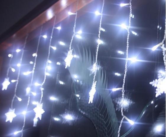 Christmas Tree Snowflake Decoration 3.5M * 0.65M 100led Lantern Flashlight Curtain Light Waterproof Outdoor Arrangement Ice Strip Light