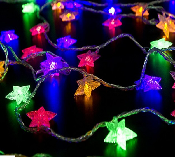 Christmas Decoration LED Light 50 Garland Bright Waterproof DC 4.5V Star Shape Wedding Band Outdoor Garland LED Lamps