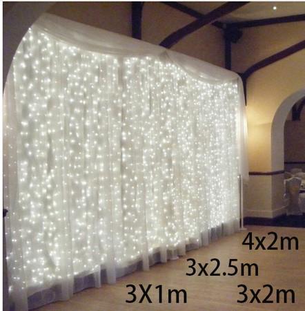 3x1/3x2/4x2m led icicle led curtain fairy string light fairy light 300 led Christmas light for Wedding home garden party decor