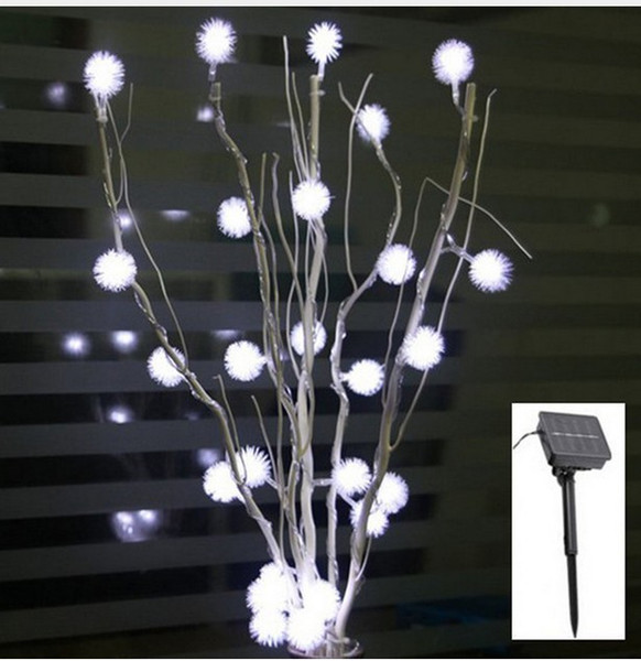 Solar LED christmas light snow ball tree branches light 25 pcs Maomao LED ball 50 cm height waterproof outdoor rain