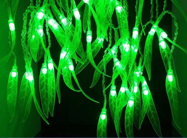 120 LEDS 4*0.6M Artificial Salix Leaf Vine Wedding Curtain Light for Home Garden Luminaries LED Decoration Christmas Lights AC 110V-220V