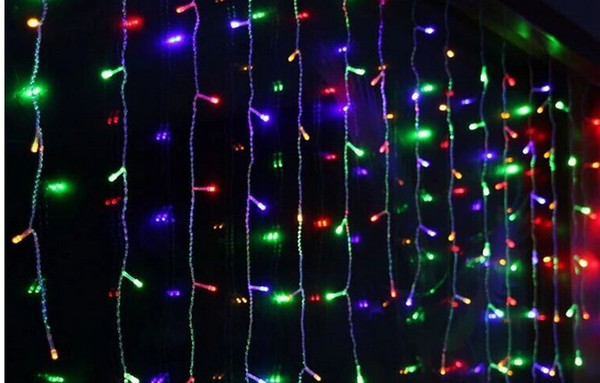 16M x 0.7M LEDs Holiday Christmas Garden Curtain Icicle String Led Lights Decoration 8 Flash Modes waterproof