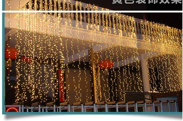 Free Shipping 4mx4m 512 LED Christmas Lights String Waterfall Curtain Light Party Fairy Wedding Yard Xmas Hotel Holiday Decoration Lamp