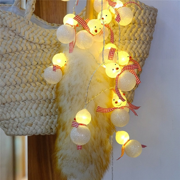 Heat Sell LED Christmas Lights Snowman String Battery Lamp Room Bedroom Decoration Articles Outdoors Small Coloured Lights