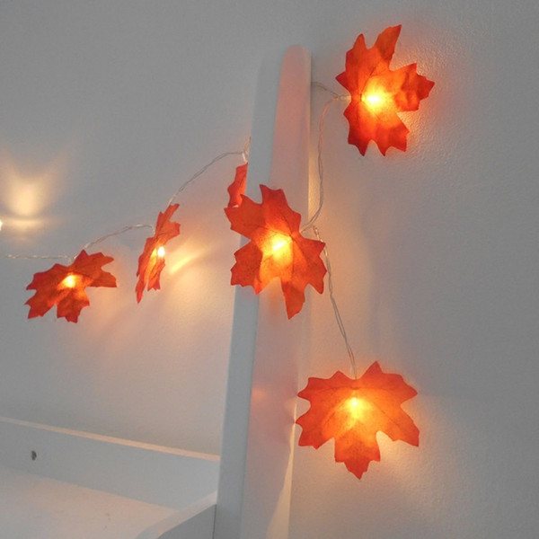 LED Lamp String Maple Leaves String Halloween Battery Box Small Coloured Lights The Wedding Festival Outdoors Decoration Lamp String