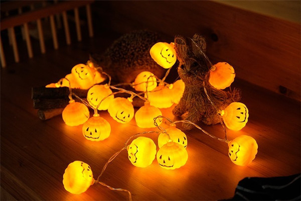 LED Coloured Lights Halloween Originality Manual DIY Pumpkin Lamp String Battery INS Style Decoration Coloured Lights Lamp String