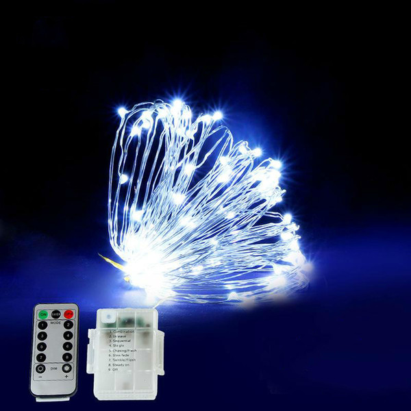 Christmas Coloured Lights Festival Decoration String Led Remote Control Waterproof Battery Box Copper Wire Lamp String Stars Lamp