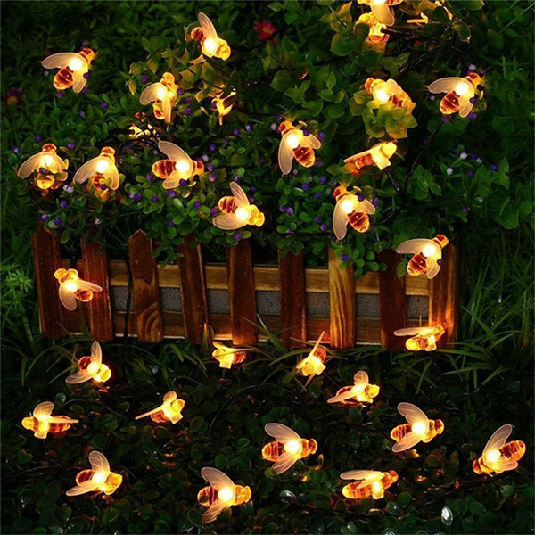 LED solar lights string Outdoor Yard, bees, lights, wedding lanterns, decorations, lights