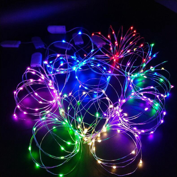 2032 10leds/m 20leds/2m 30leds/3m Led Lights String IP65 6V Waterproof Button Battery Box Copper Led String Christmas Home Party Decor