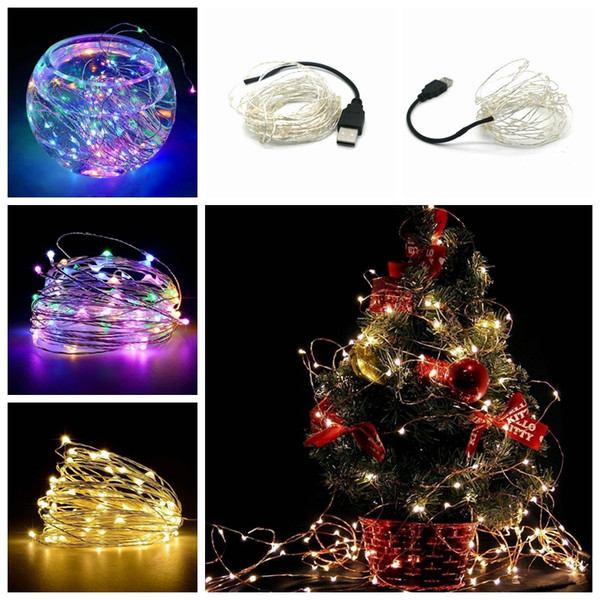 10M 100LEDs USB Connector LED String Fairy Lights Copper Wire String Wedding Christmas Xmas Home Party Decoration Warm White/Multicolors