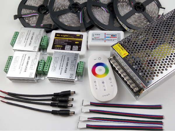 WIFI 20m 30m LED Strip Light RGBW RGBWW 5050 SMD Waterproof Reel Lights Lamp + RF Remote Controller + Power Supply Adapter + Amplifier CE