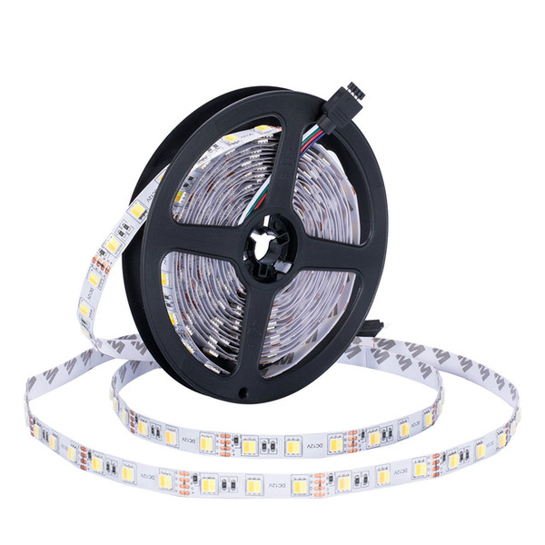 5m 300 LED 5050 Double Color LED Strip light DC 12V White and Warm White Color temperature adjustment