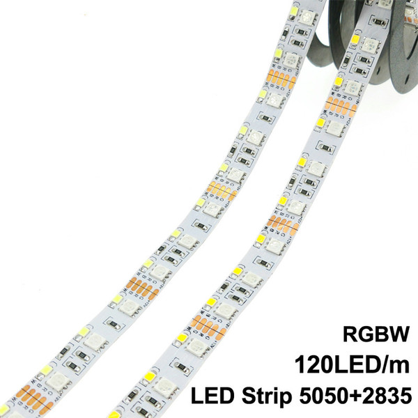 Double Row RGBW LED Strip 5050 RGB + 2835 White / Warm White DC12V 120 LED/m 5m/lot.