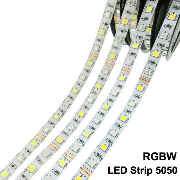 LED Strip 5050 RGBW DC 12V / 24V Flexible LED Light RGB + White / RGB + Warm White 60 LED/m 5m/lot.