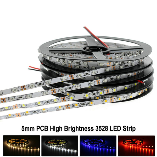 3528 Led Strip Narrow Side 5mm Width High Brightness Flexible Light 60led/m DC12V White / Warm White / Blue / Red 5M