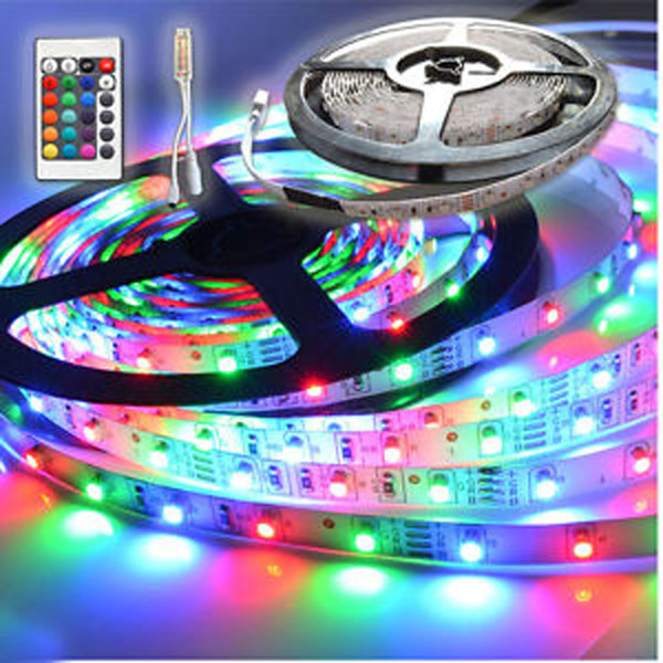 50M lot Non-waterproof LED Strip Light SMD3528 DC 12V 60 Leds/M + 24 keys Mini + 12V 2A Power Supply Adapter DHL Free