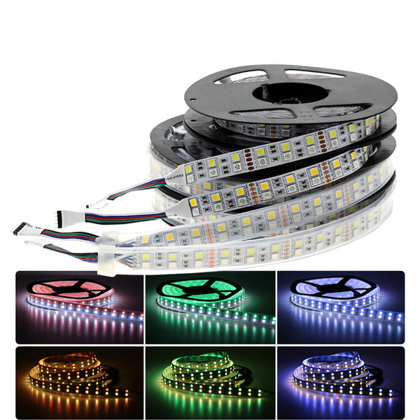 5050 RGBW Led Strip Double Row 120LEDs/M Waterproof / Non Waterproof DC12V Flexible Neon Tape RGB+White/Warm White 5M