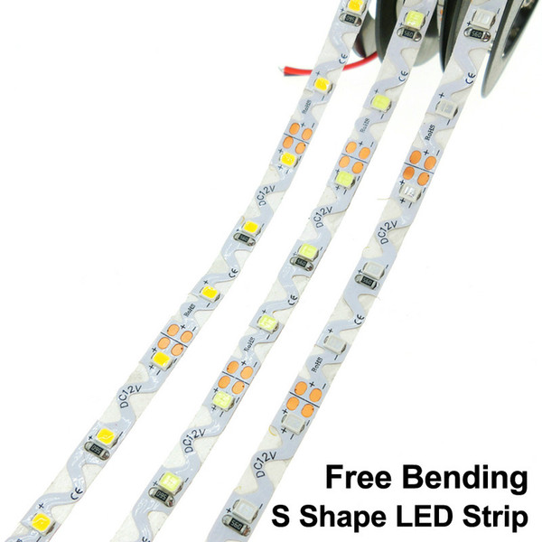 LED Strip 2835 Free Bending S Shape LED Strip DC12V Flexible LED Light 60LED/m 5m/Lot for Channel Letter.