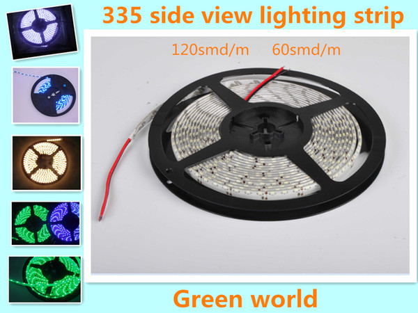 5m/lot 335 side view lighting strip 120smd/m or 60smd/m DC12V color R/G/B/Y/w/ww/cw waterproof IP65high quality low price hot sale strip