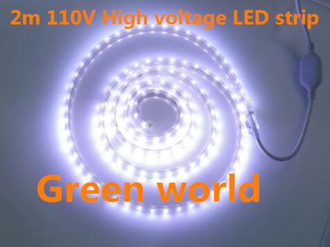 2m/set led high voltage 60SMD/m 5050 6000-6500K coll white high quality and high brightness Ip67 strip