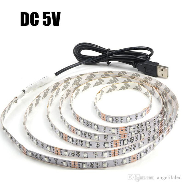 USB Power Supply LED Strip Light Non-Waterproof 5V 3528SMD Stripe 0.5m 1m 2m 3m 5m DIY Decoration