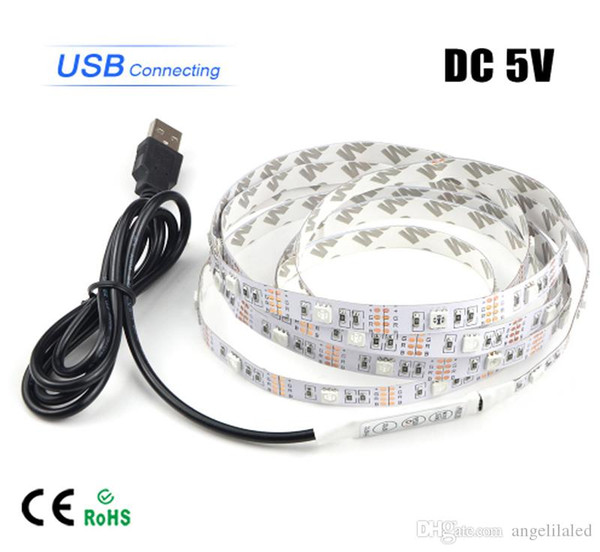 RGB LED Strip Light USB 5V 50CM 1M 2M LED Flexible Strips with LED RGB Control TV Computor Background Lights