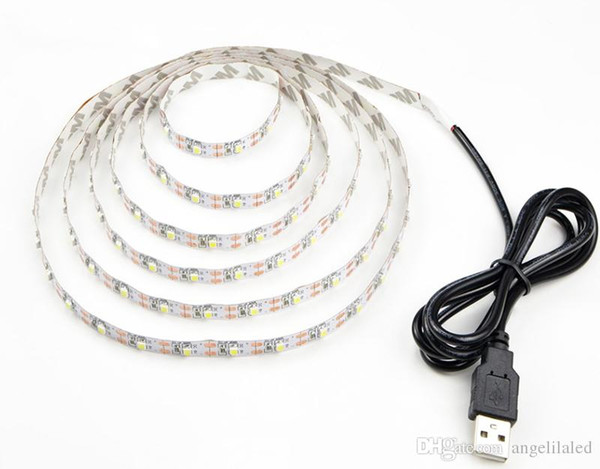 3528 SMD Lights USB Connected 5V LED Tape Ribbon Flexible Strip 60leds/m Home Decor Party Festival Use